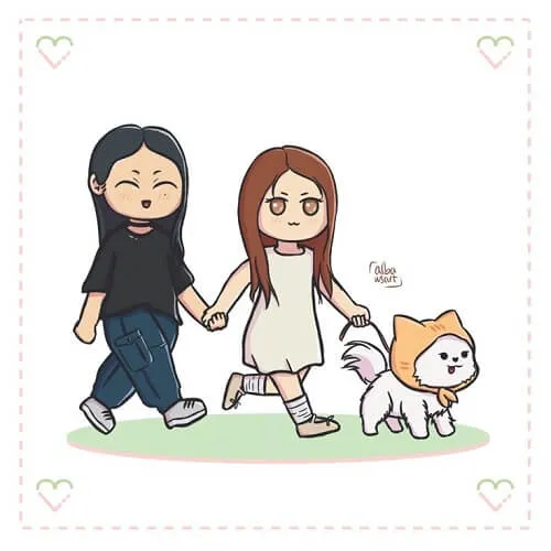 Fanart MilkLove cùng mascot MuvMuv đáng yêu